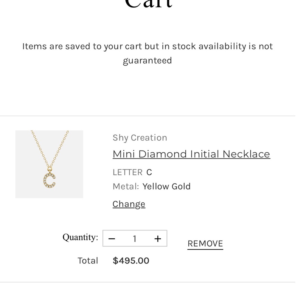 Gold Diamond Initial Necklace